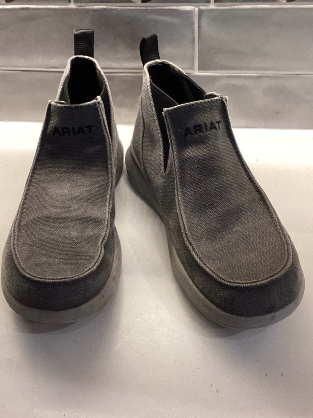 Ariat Gray Canvas Slip-On Loafers